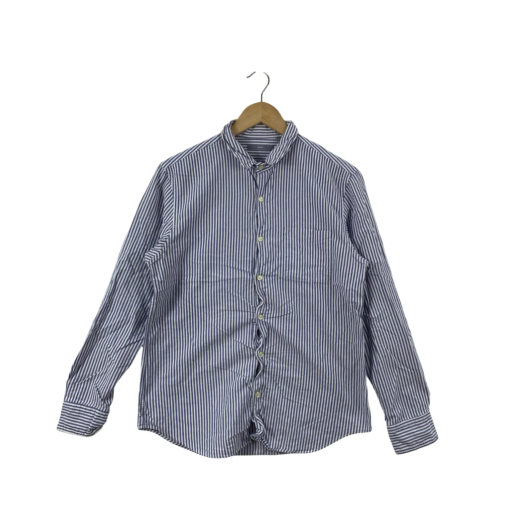 SHIPS JAPAN Oxford Striped Button Down Shirt Long Sleeve Casual