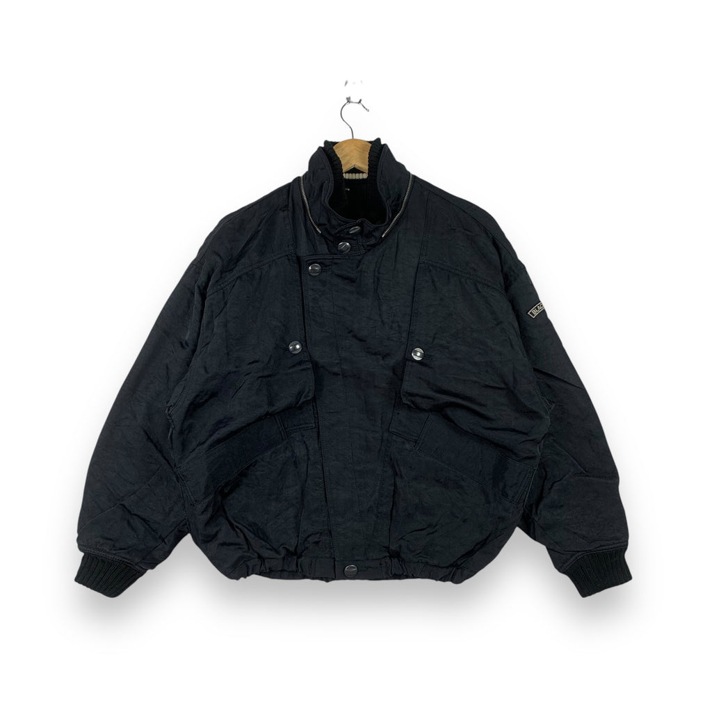 Vintage 90’s BLACK PIA Racing Team Tactical Bomber Jacket Double Button Front Utility Vibes Formula 1