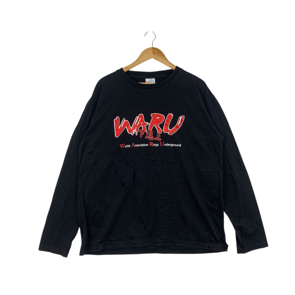 Vintage WARU World Underground Rings Fighter Trashed Tee Shirt Top Yamamoto Yoshihisa
