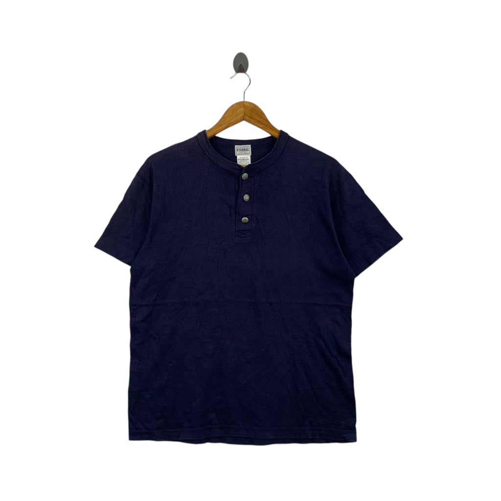 Vintage ETERNAL BITCHU KURASHIKI Natural Indigo Tee Shirt Henley Top
