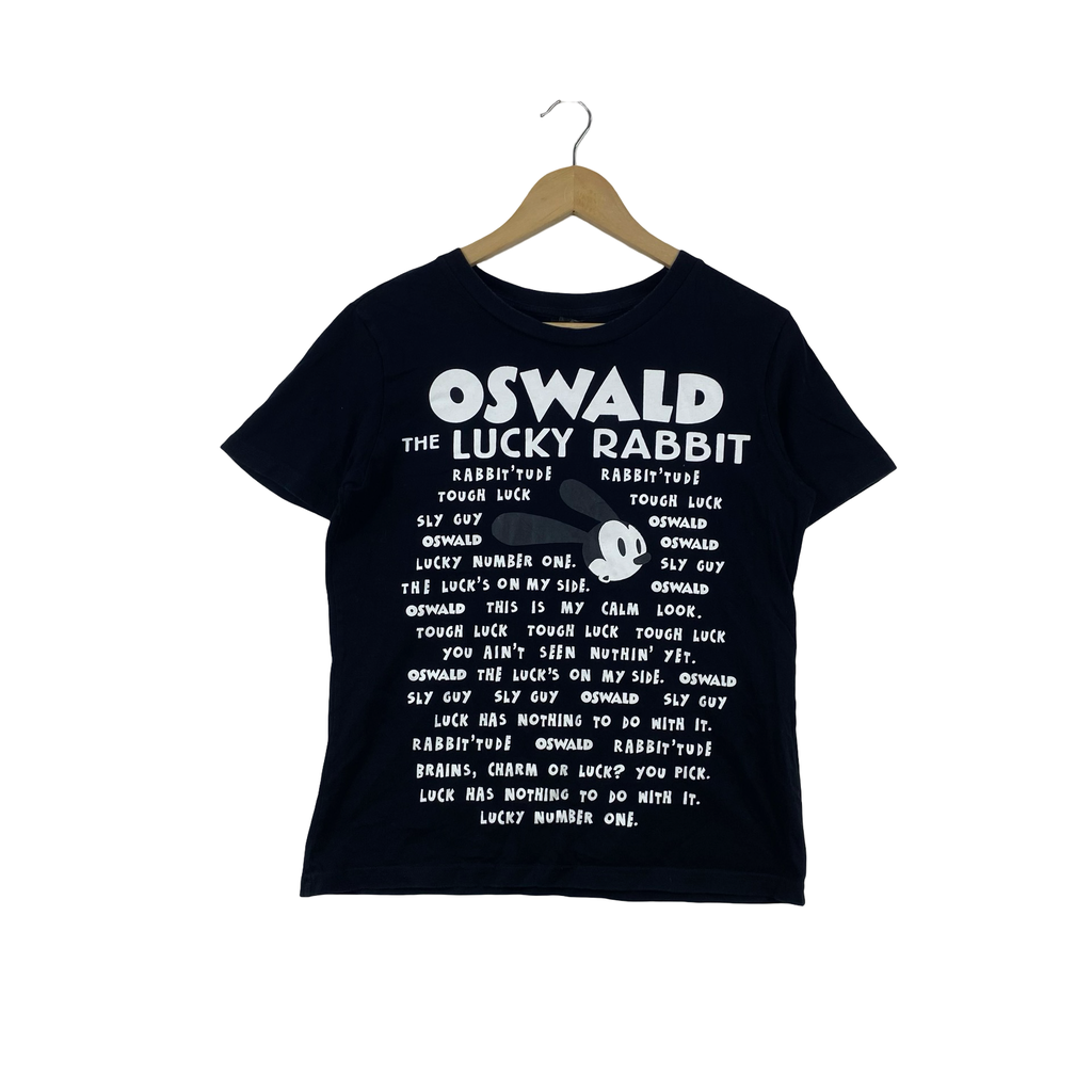 Vintage DISNEY OSWALD The Lucky Rabbit Graphic Tee Shirt Big Logo Cartoon Character Streetwear