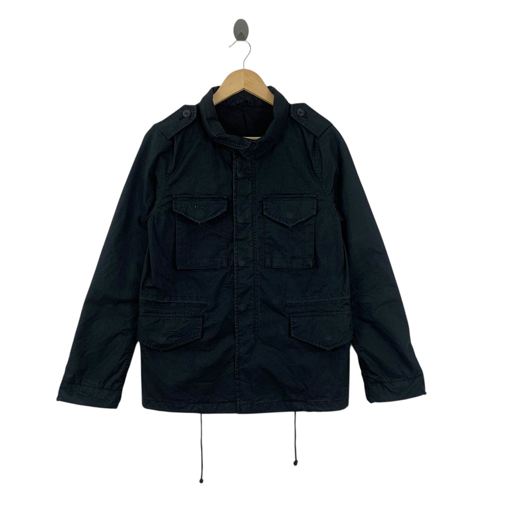 Vintage GAP USA Military Design M65 Black Jacket Windbreaker Heavy Coat
