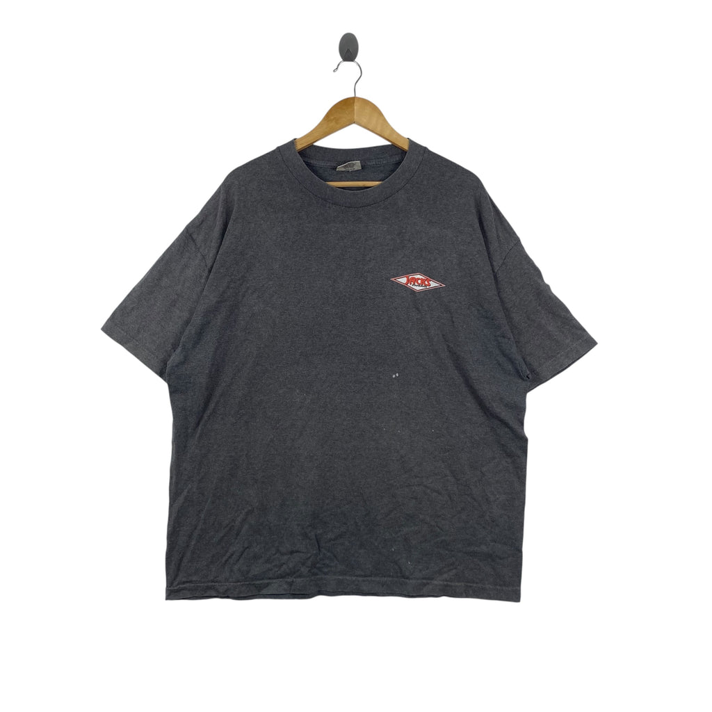 Vintage 90s JACKS SURFBOARDS Tee Shirt Charcoal Graphic Oversized Skate Surf Style Casual Streetwear
