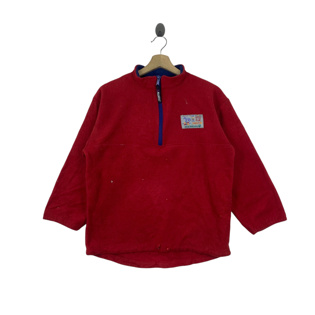 Vintage JACK WOLFSKIN Kids Fleece Pullover Half Zip Outdoor Jacket