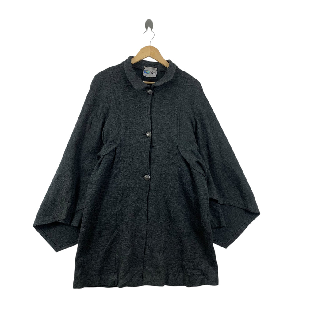 Vintage LINDA MAGLIERIA Made In Italy Minimalist Robe Trench Coat Parka Baggy Jacket