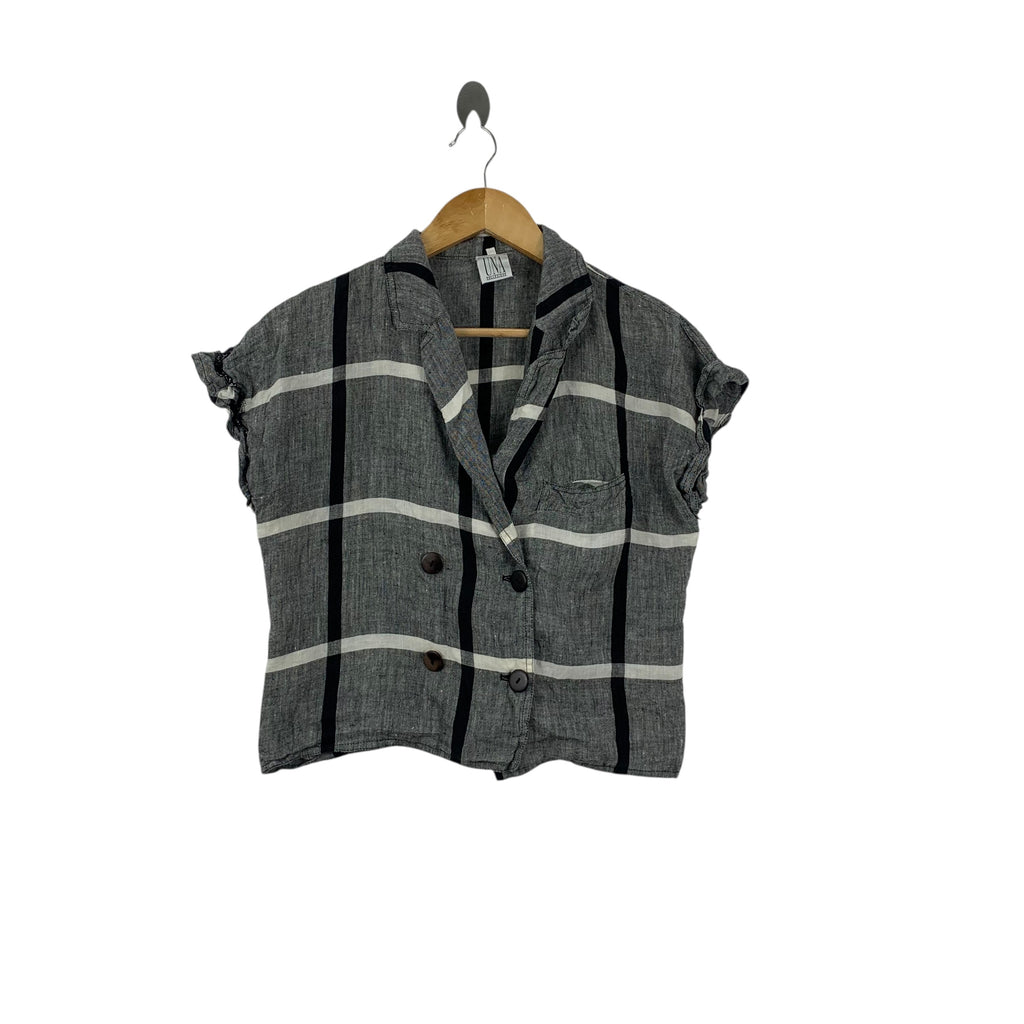 UNA COLLEZIONE Made In Italy Double Breasted Tee Shirt Blouse Top