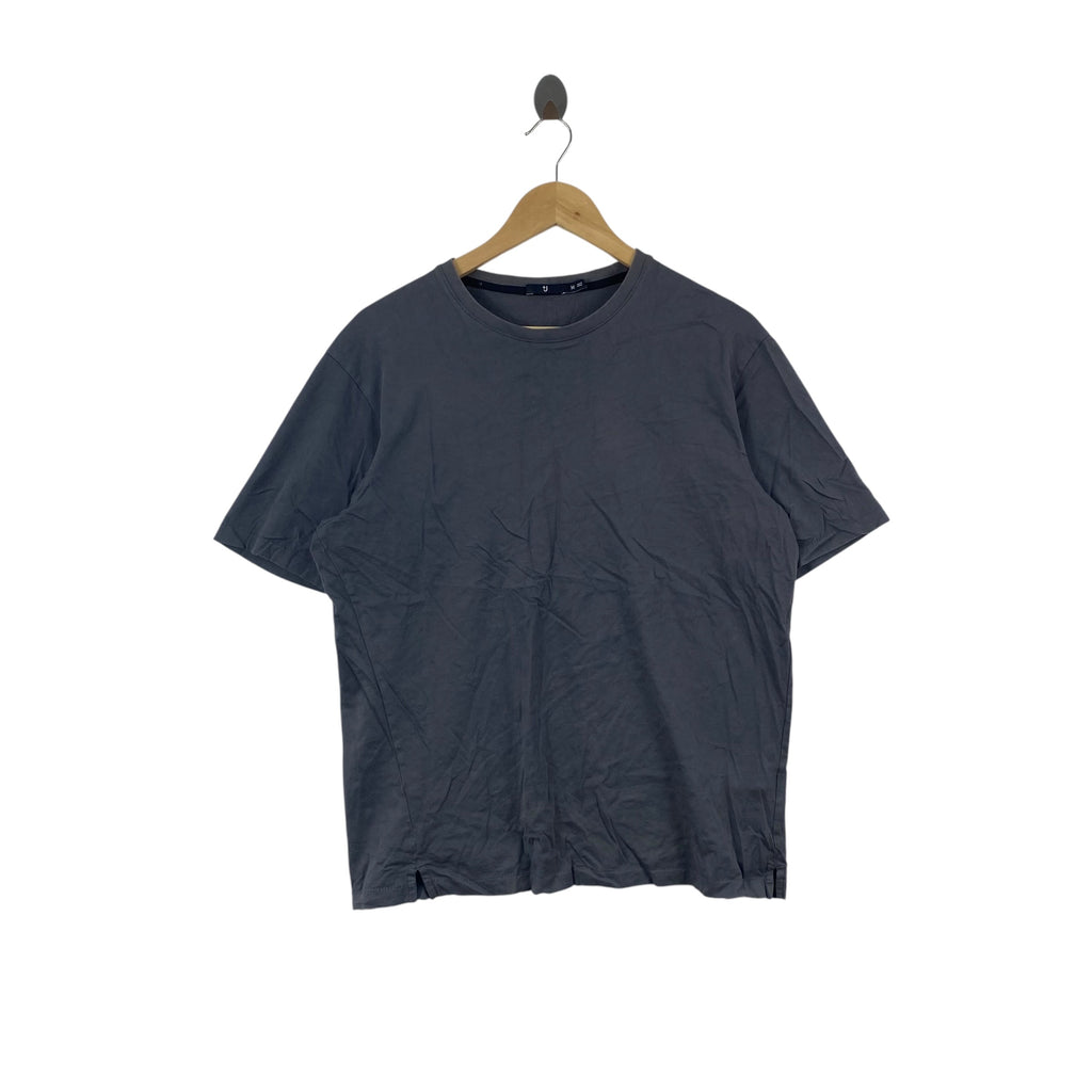 Vintage +J by UNIQLO Minimalist Plain Crewneck Tee Shirt Casual Essential Premium