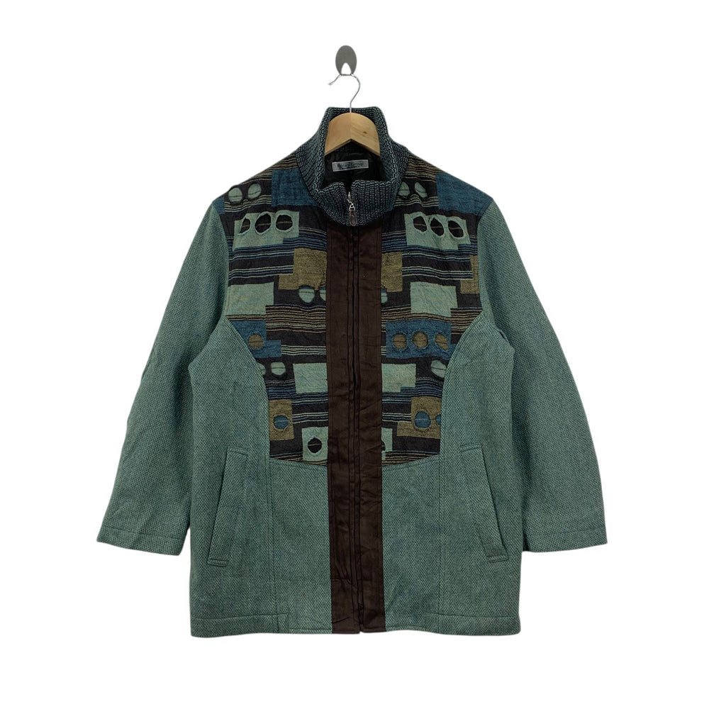 Vintage ROTARY GROUP Patchwork Boro Herringbone Jacket Heavy Coat Windbreaker