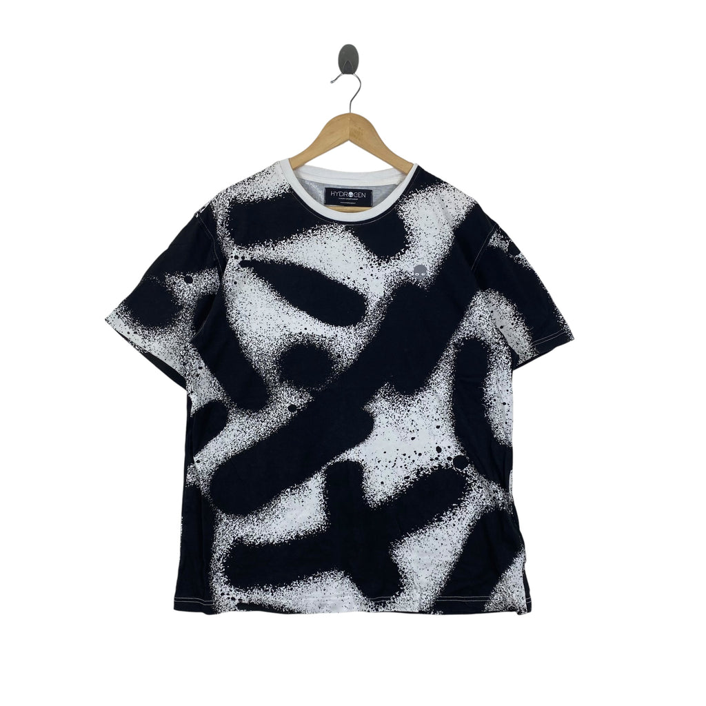 HYDROGEN Luxury Sportswear Abstract Spray Paint Print Designer Streetwear Graphic Tee Shirt Casual Fashion