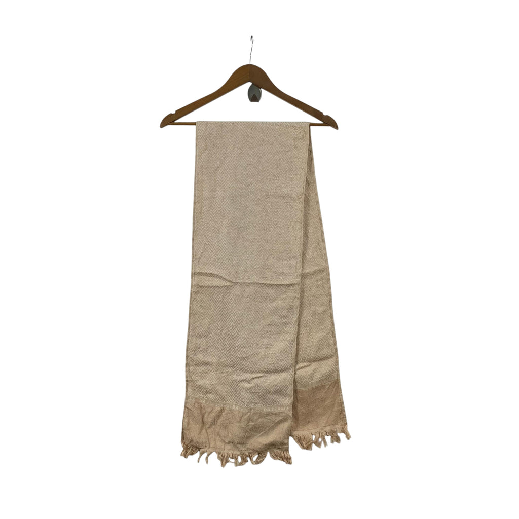 Vintage TRUSSARDI ITALY HERRINGBONE Muffler Scarf Shawl Fringes