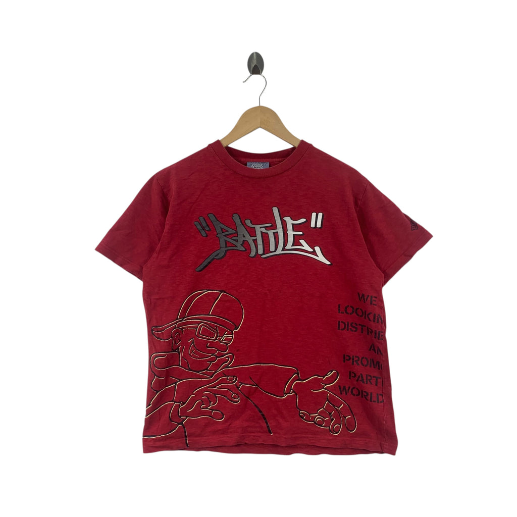 Vintage Y2K BOBBY GANG RAP Battle Graffiti Tribal Tee Shirt Top Hip Hop Band Streetwear