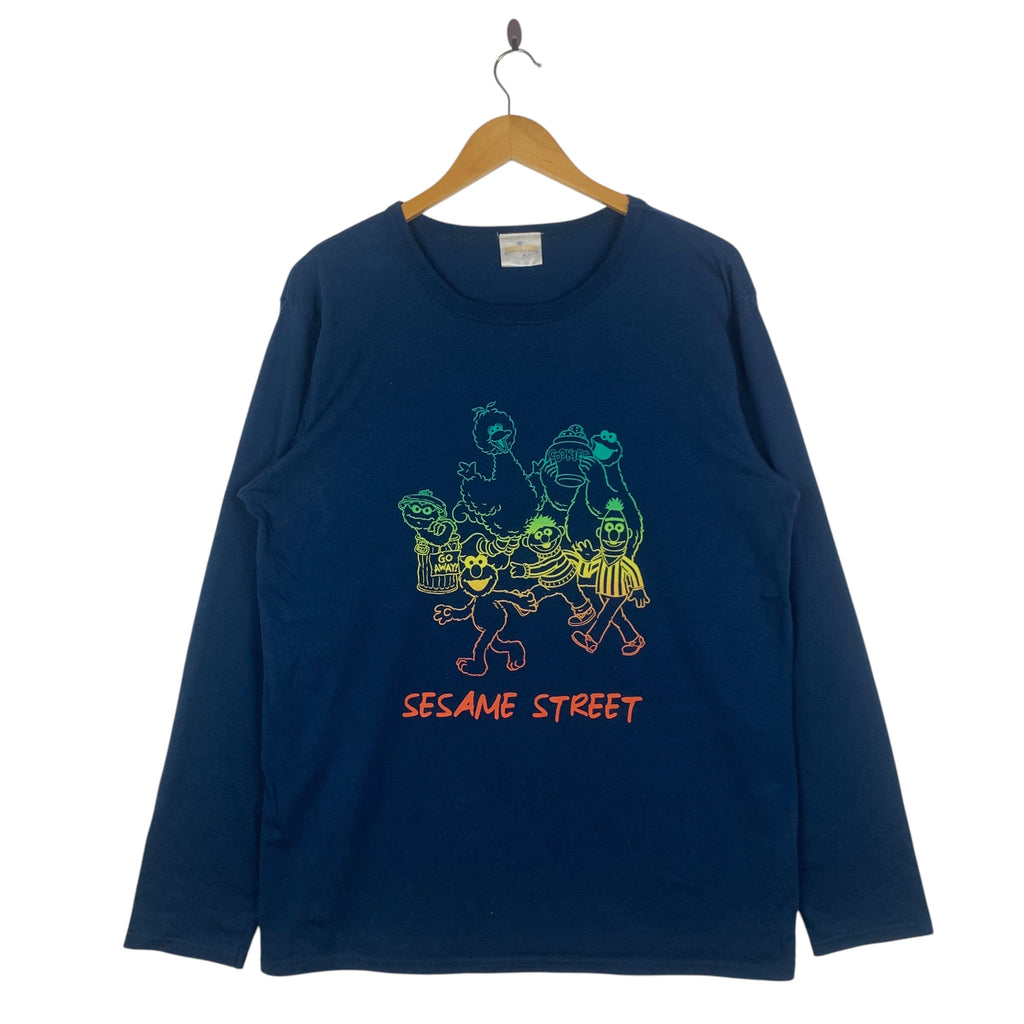 Vintage SESAME STREET x UNIVERSAL STUDIOS JAPAN Tee Shirt Top Cartoon Television Character Long Sleeve