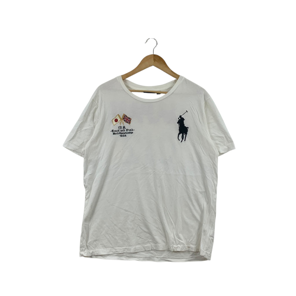 Vintage POLO RALPH LAUREN Track & Field Japan Pony Tee Shirt Top Championship