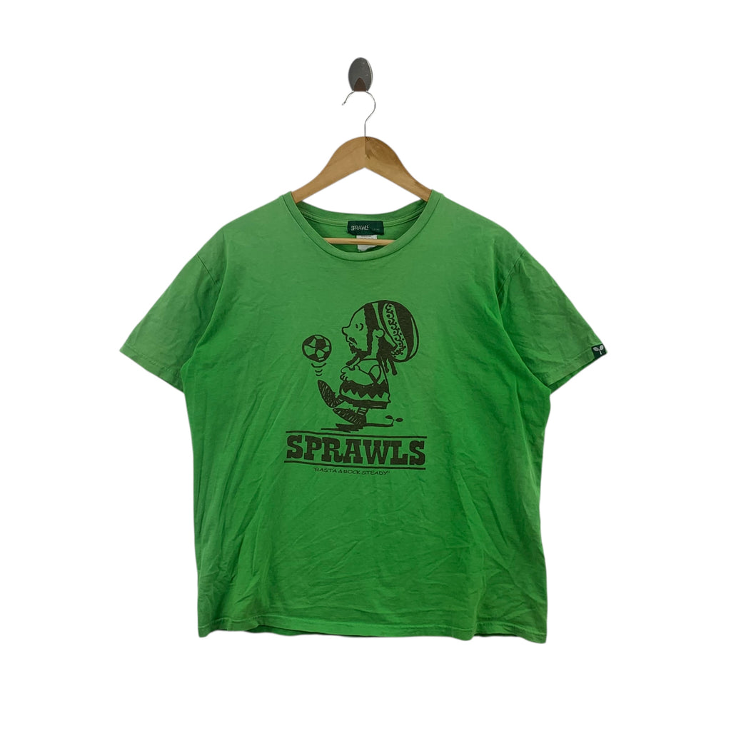 SPRAWLS CLOTHING JAPAN Reggae Rasta Marley Tee Shirt Top Soccer Football