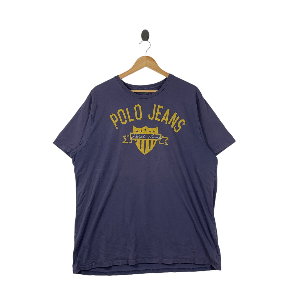 Vintage POLO RALPH LAUREN Jeans Natural Sun Faded Tee Shirt Top Crest Logo