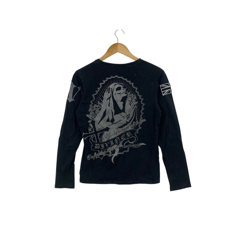 DIVINER UK CROSS Punk Gothic Rebellion Tee Shirt Top Motorcycle