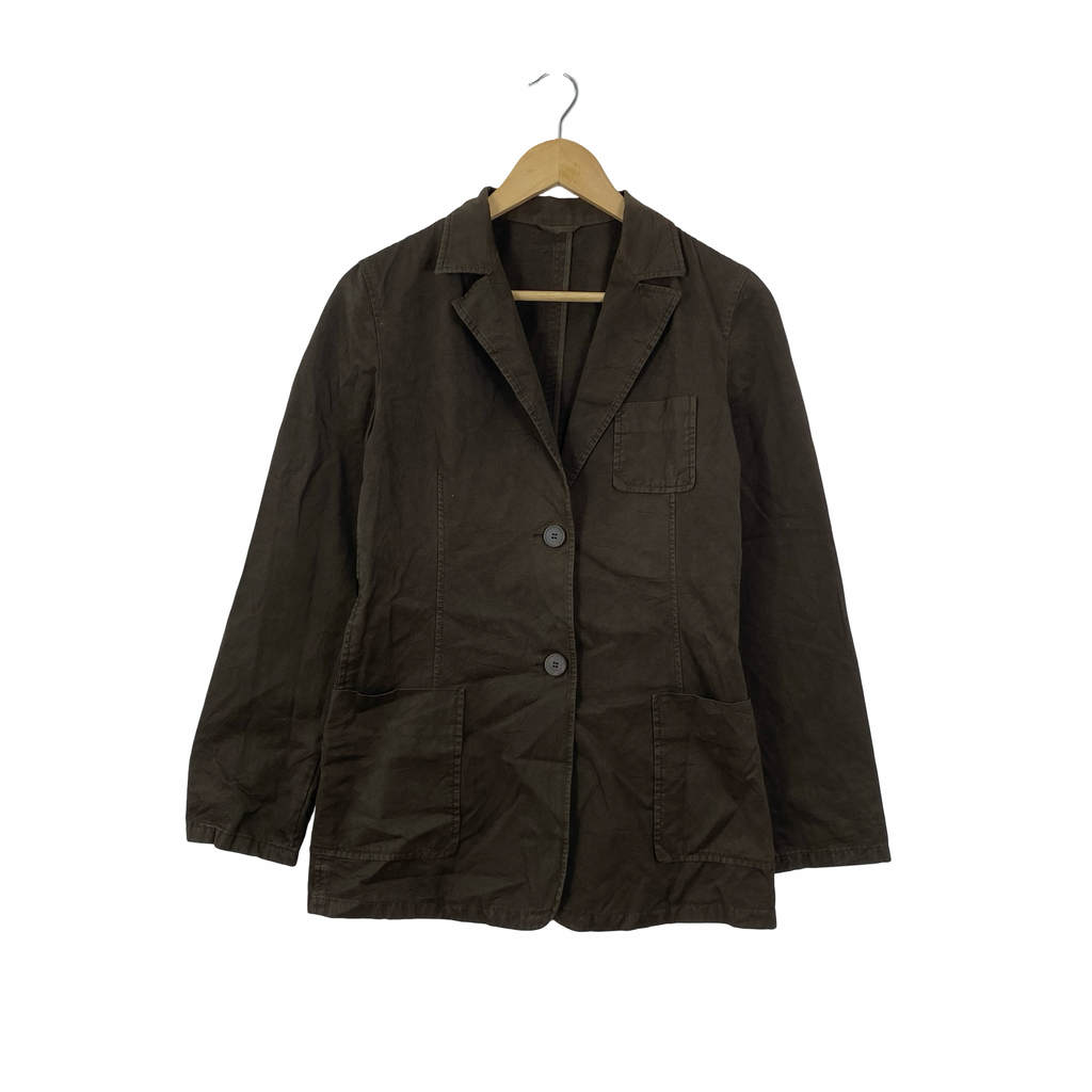 JIL SANDER Utility Blazer Jacket Minimalist Tailored Workwear Style Multi Pocket Button Front Designer Casual