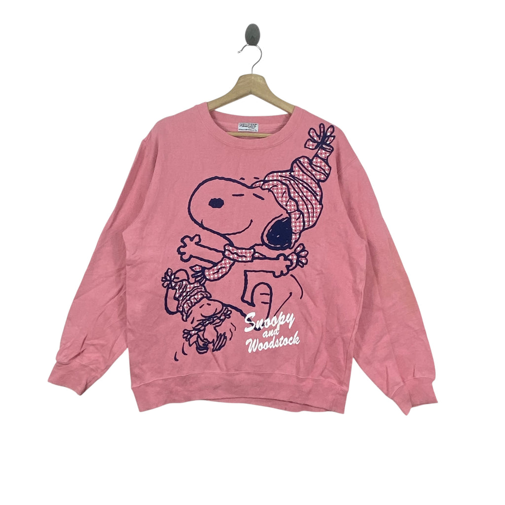 Vintage PEANUTS SNOOPY Woodstock Sweatshirt Cute Cartoon Graphic Pullover Crewneck Snoopy and Woodstock Dancing