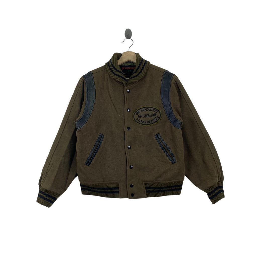 Vintage M’GREGOR GOOD AMERICAN Spirit Varsity Jacket Ribbed Collar Leather trim