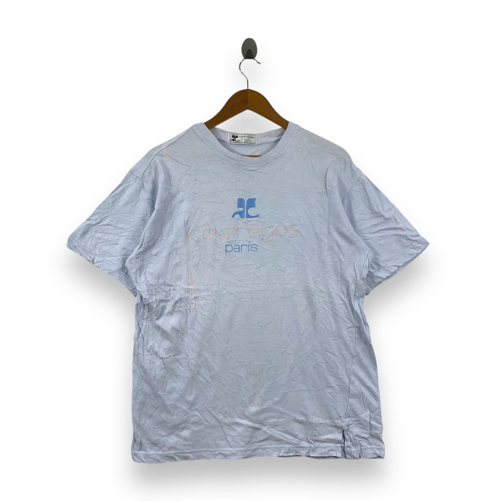Vintage COURREGES PARIS HOMME Collection Tee Shirt Top Embroidered Logo