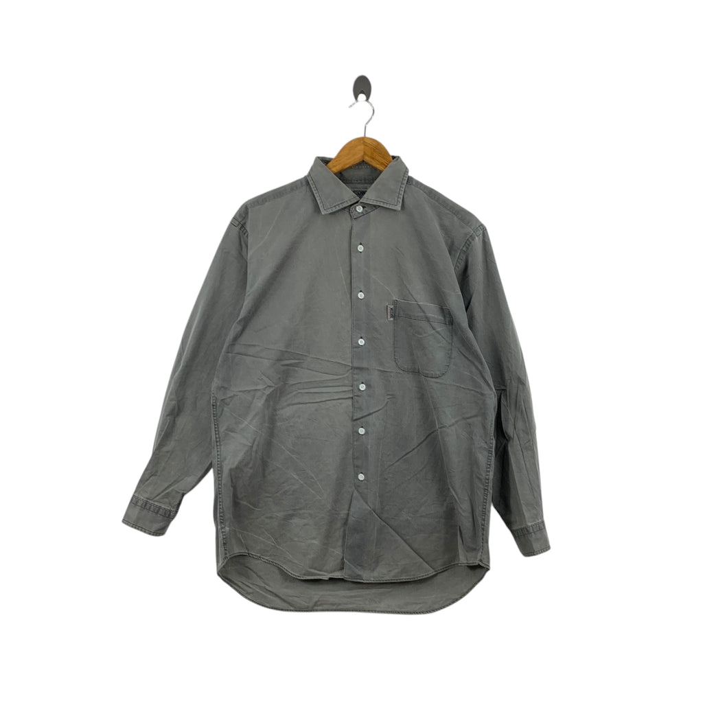 Vintage MOSCHINO ITALY Normal But Formal Button Up Tee Shirt Top Casual