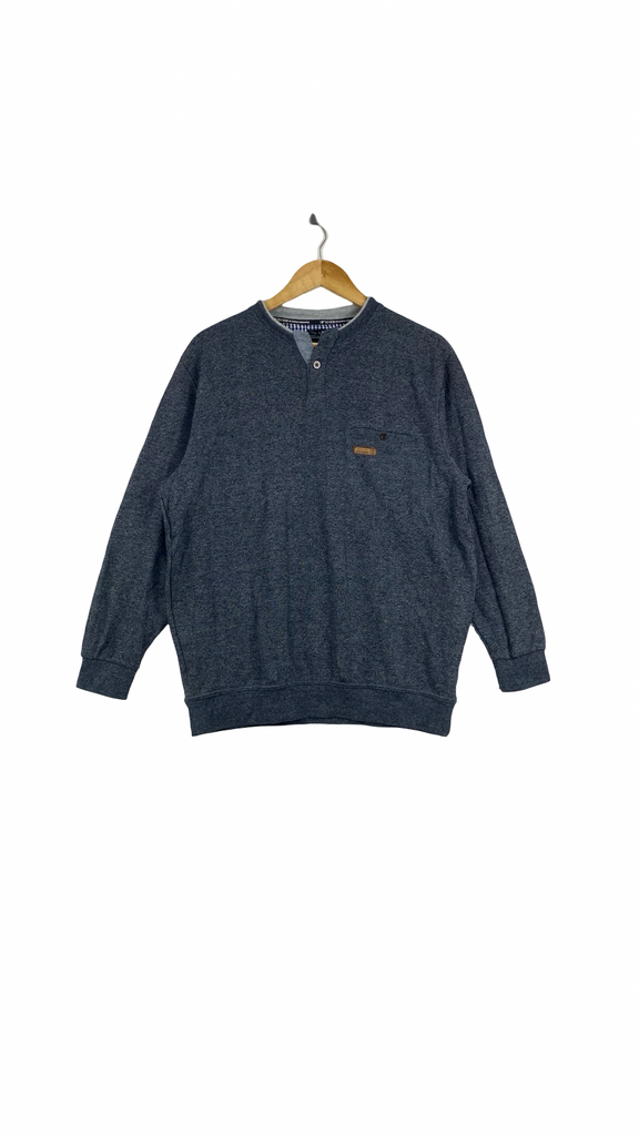 Vintage KANSAI YAMAMOTO “Up To You” Henley Sweatshirt Style Long Sleeve Pullover Checkered Inner Lining Designer Streetwear