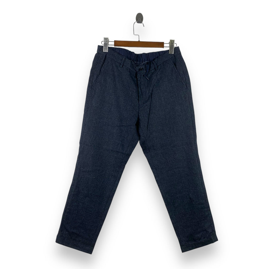 UNITED ARROWS Green Label Relaxing Tapered Check Pant Trousers With Drawstring Waist