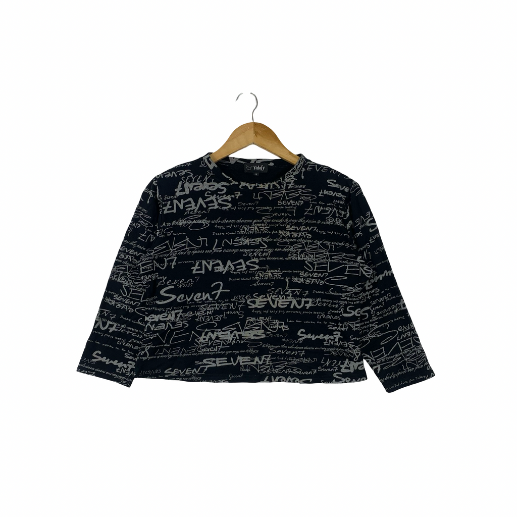 Vintage Y2K YIDOFY JAPAN SEVEN Lucky Number Over Print Tee Shirt Top AOP