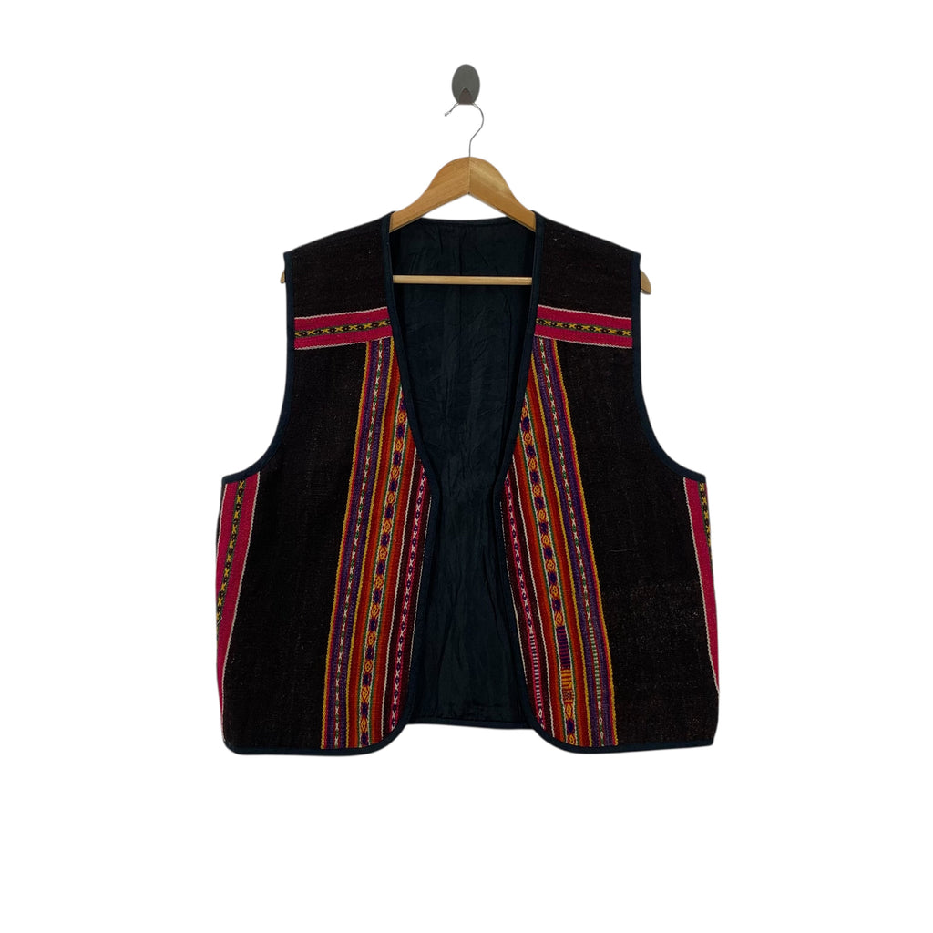 Vintage 80s NAVAJO AZTECH NATIVE Outdoor Vest Jacket Hunting