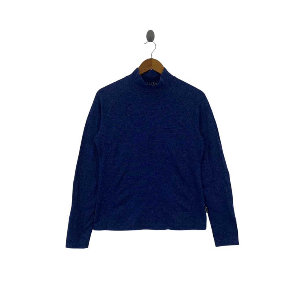 Vintage ELLE PARIS COLLECTION Pure Indigo Minimalist Design Sweatshirt Sweater Pullover Jumper