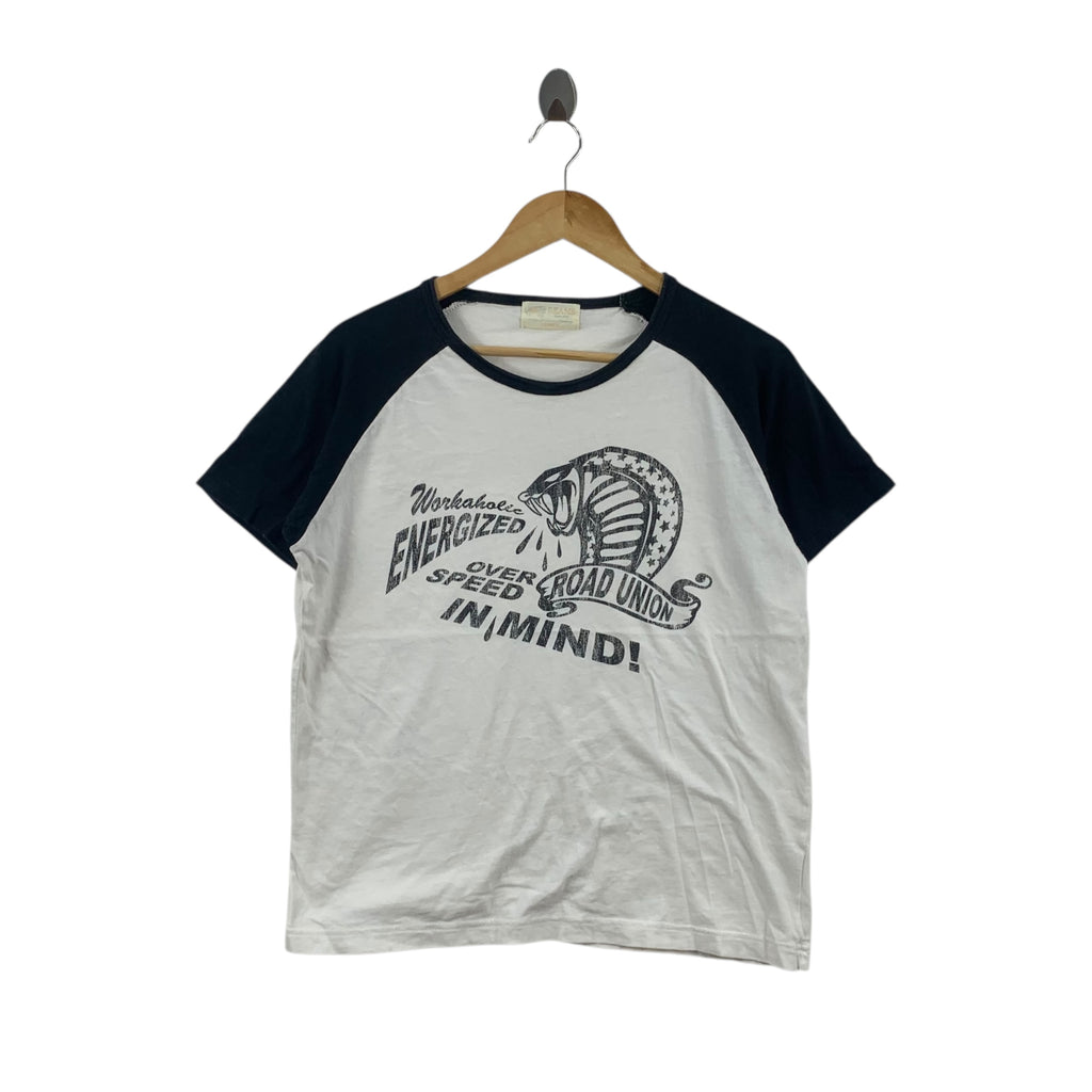 BEAMS PLUS Road Union Workaholic Energized Tee Shirt Top Cobra King