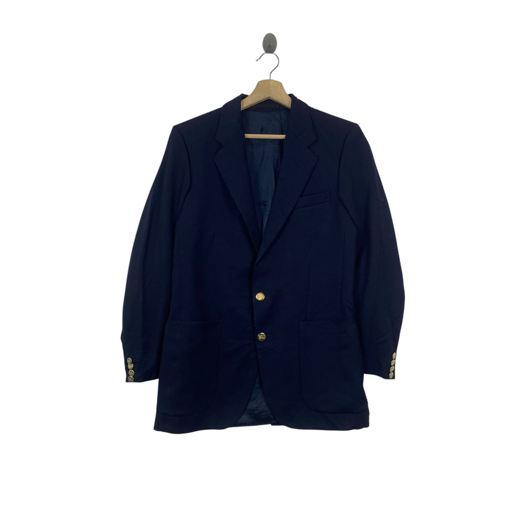 Vintage BURBERRYS Blazer Jacket Classic British Tailored  Sport Coat with Gold Button