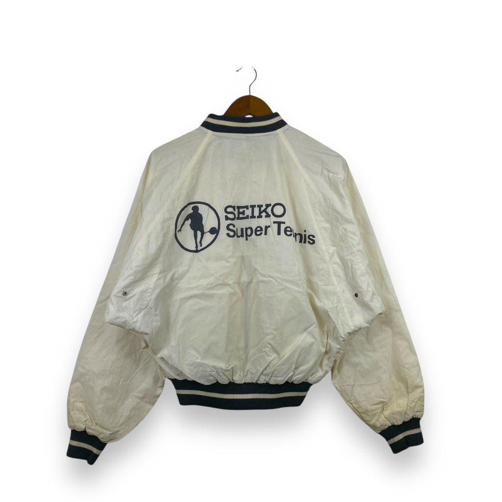 Vintage SEIKO SUPER TENNIS Japan Bomber Zipper Outdoor Jacket Windbreaker