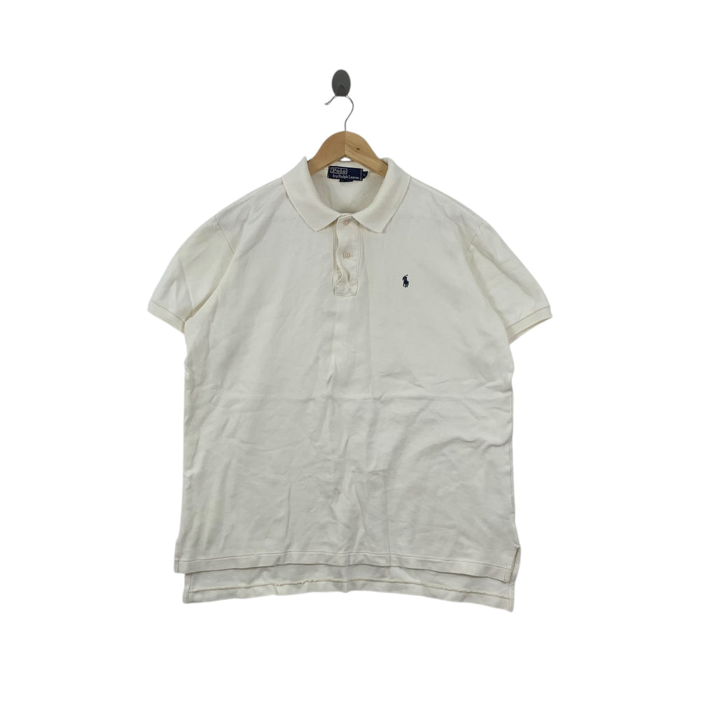 Vintage POLO RALPH LAUREN Small Pony Baggy Tee Shirt Top Collar Embroidered Logo