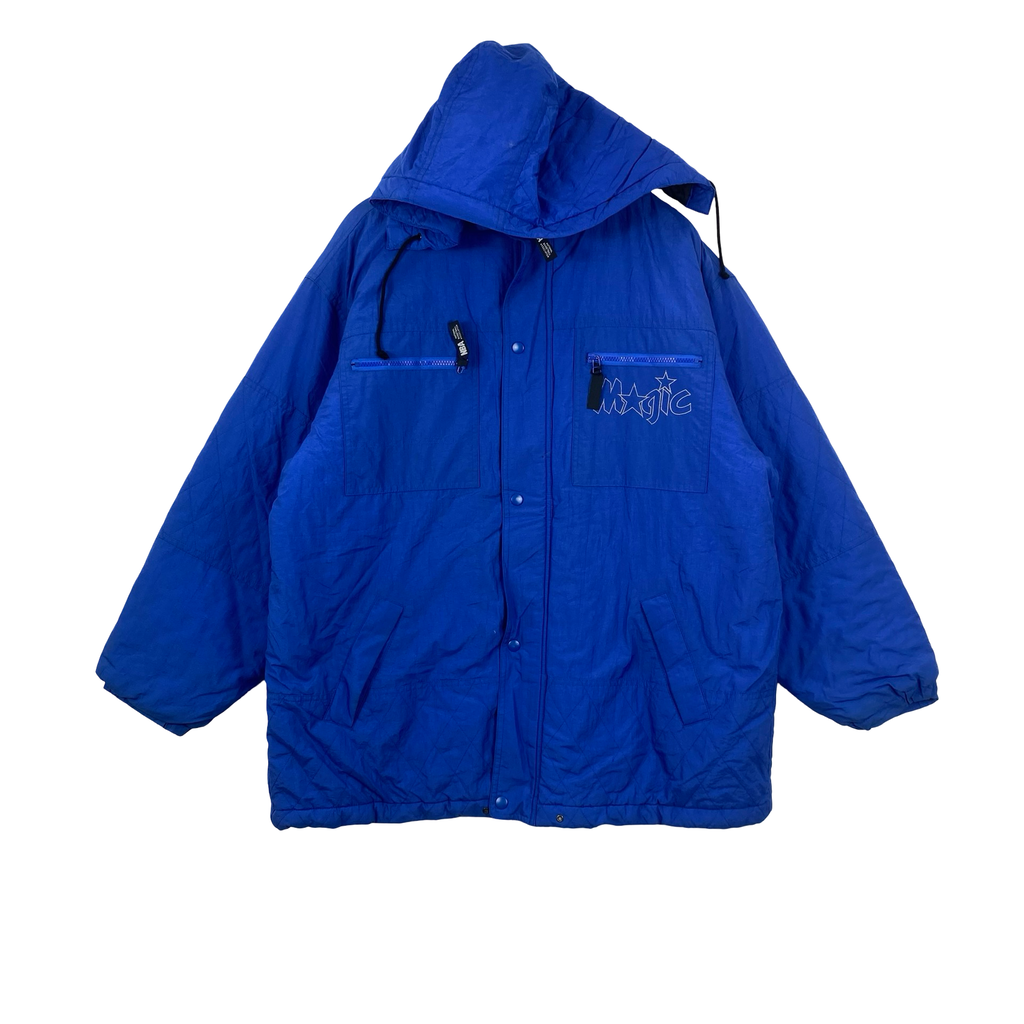 Vintage NBA MAGIC Hooded Puffer Jacket Windbreaker 90s Style Official Licensed Basketball