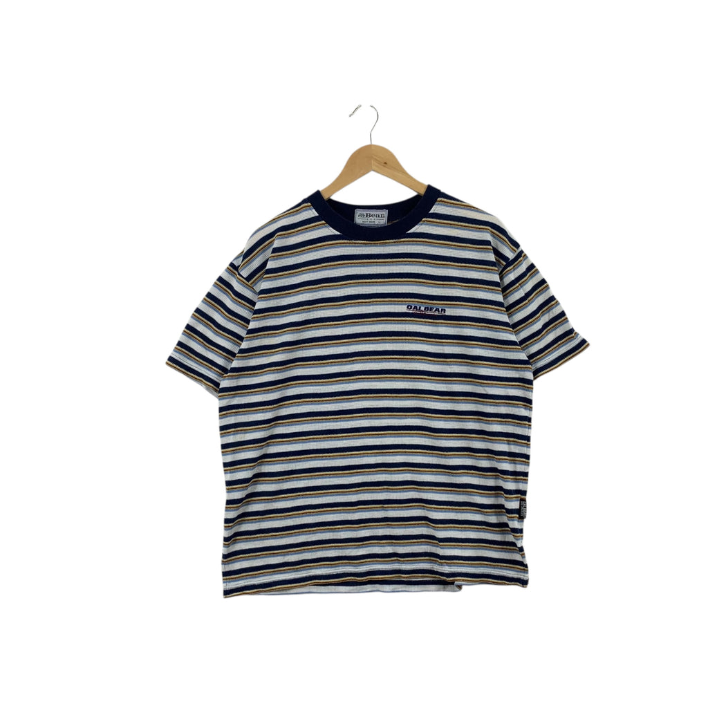 BEAR CALIFORNIA USA Outdoor Striped Tee Shirt Top Embroidered Logo