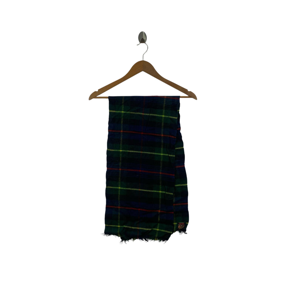 Vintage ROBERT BURNS SCOTLAND Tartan Muffler Scarf Shawl Fringes