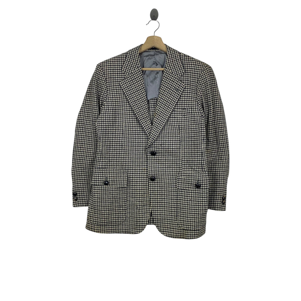Vintage BURBERRY LONDON Houndstooth Check Blazer Jacket Pattern Classic Tailored Suit Coat Old Money Quiet Luxury British