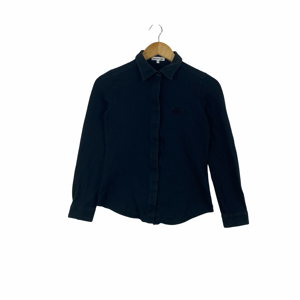 Vintage LACOSTE Button Up Shirt Long Sleeve Collared Crocodile Logo Casual Smart Casual Knit Blouse