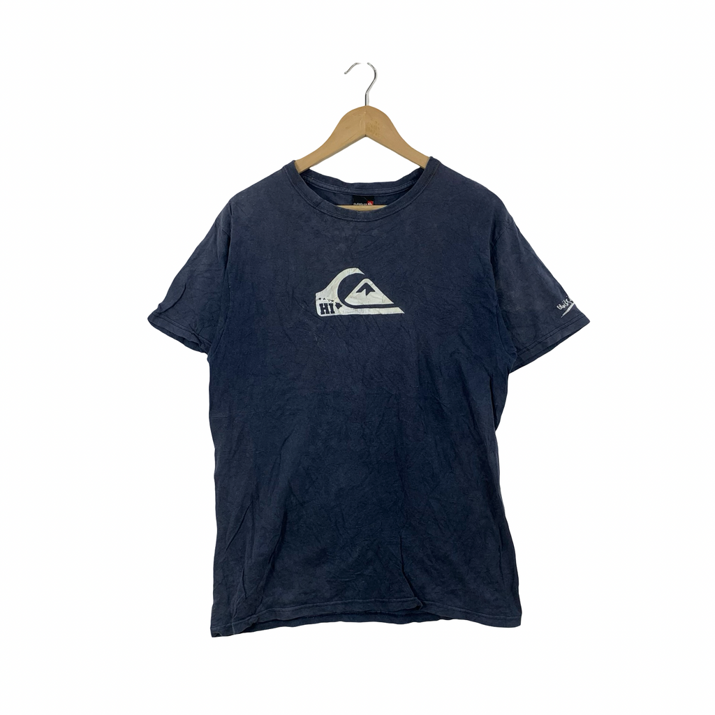 Vintage QUICKSILVER Comp Mountain and Wave Logo Tee Shirt Top