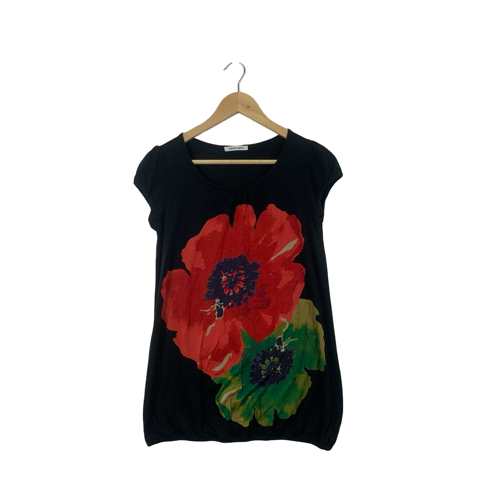 ARMOIRE CAPRICE Japanese Boutique Flowers Art Design Tee Shirt Top