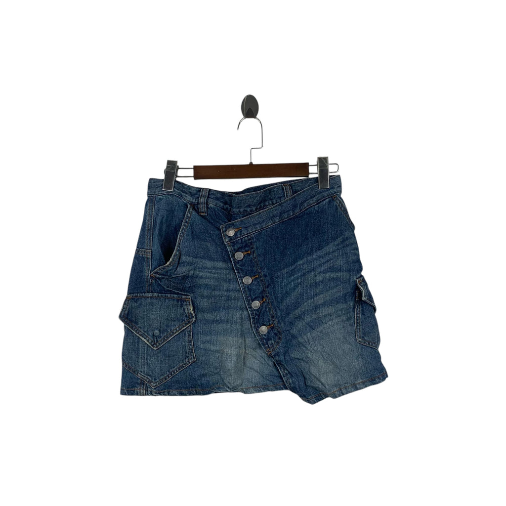ISSEY MIYAKE x Sunao Kuwahara Asymmetry Mini Skirt Bottom Seasoned Distress Design