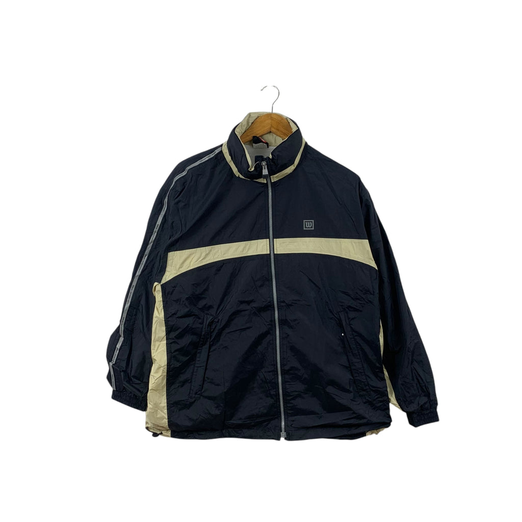Vintage WILSON TENNIS SPORTSWEAR Embossed Logo Jacket Windbreaker Zipper