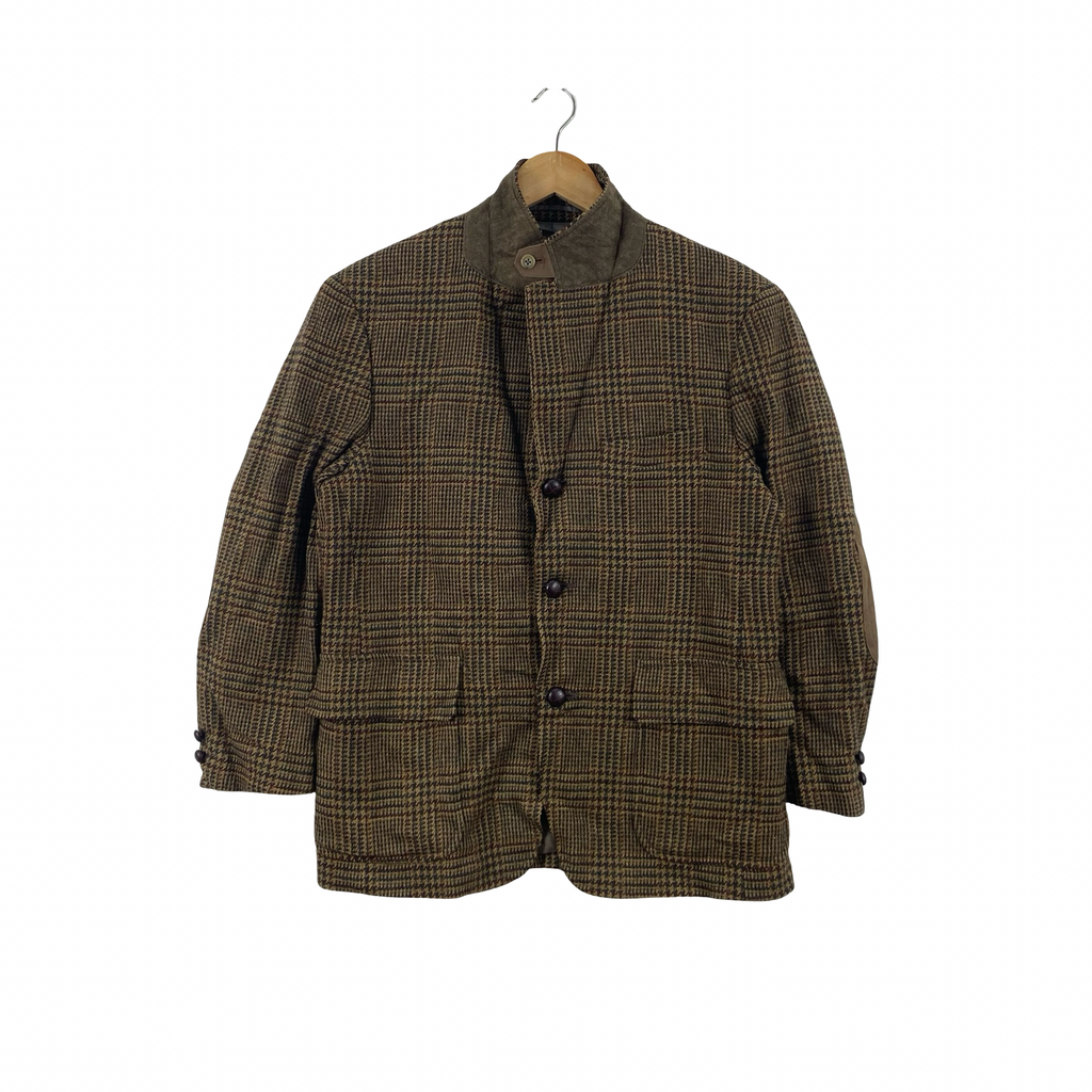 Vintage MAGEE GENUINE DONEGAL Tweed Hunting Blazer  Plaid Elbow Patch Coat