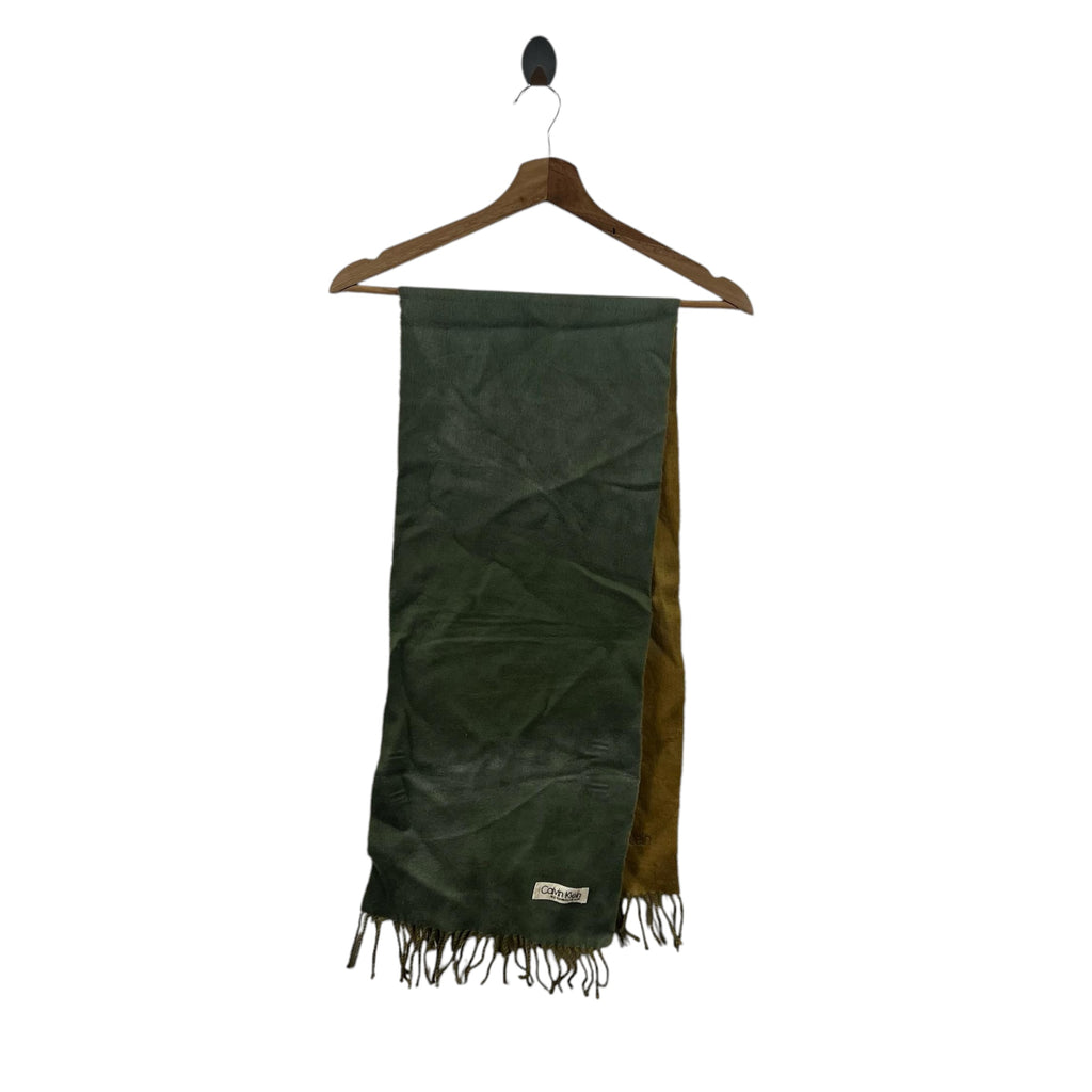 Vintage CALVIN KLEIN CK New York Muffler Scarf Shawl Fringes