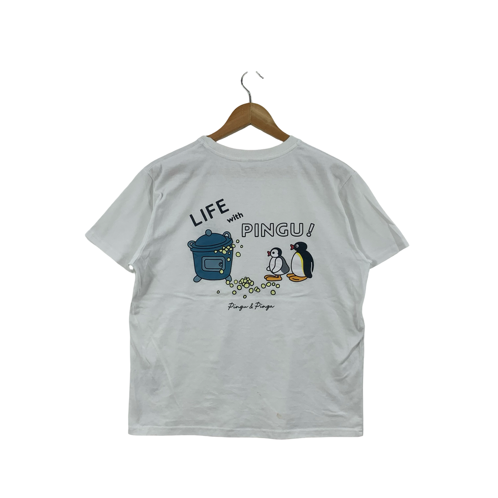 PINGU CARTOON ANIMATION Life With Pingu Tee Shirt Top Backhit