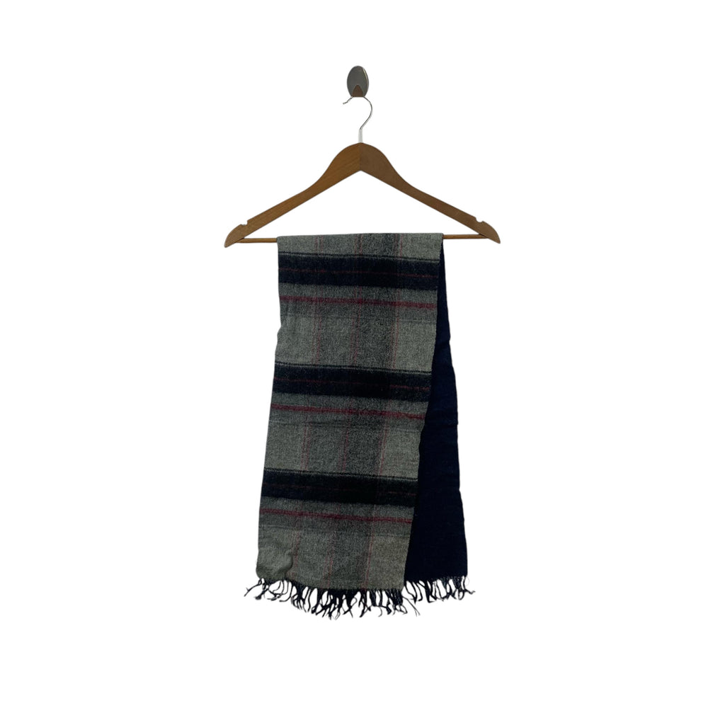 Vintage DAKS LONDON Nova Checks Plaids Muffler Scarf Shawl Fringes