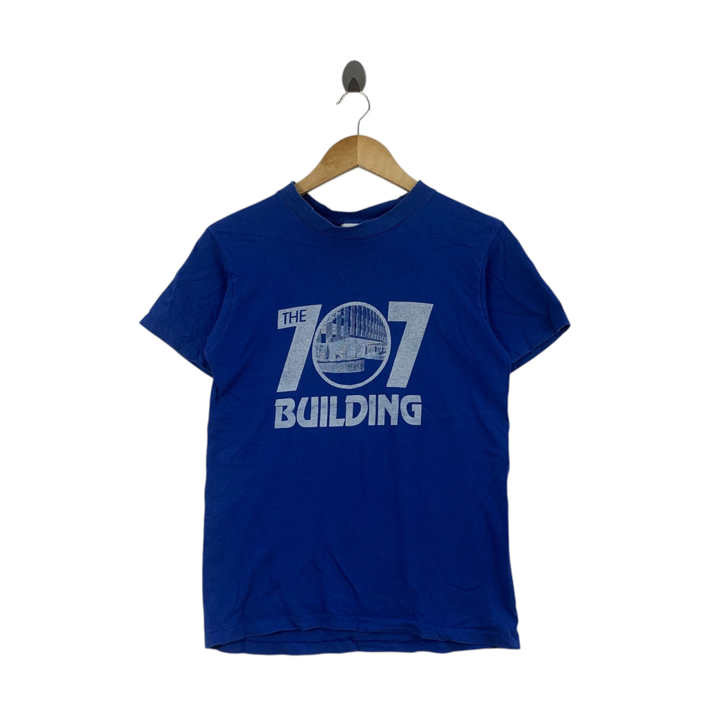 Vintage THE 707 BUILDING Old Line Life Insurans Tee Shirt Top University Campus