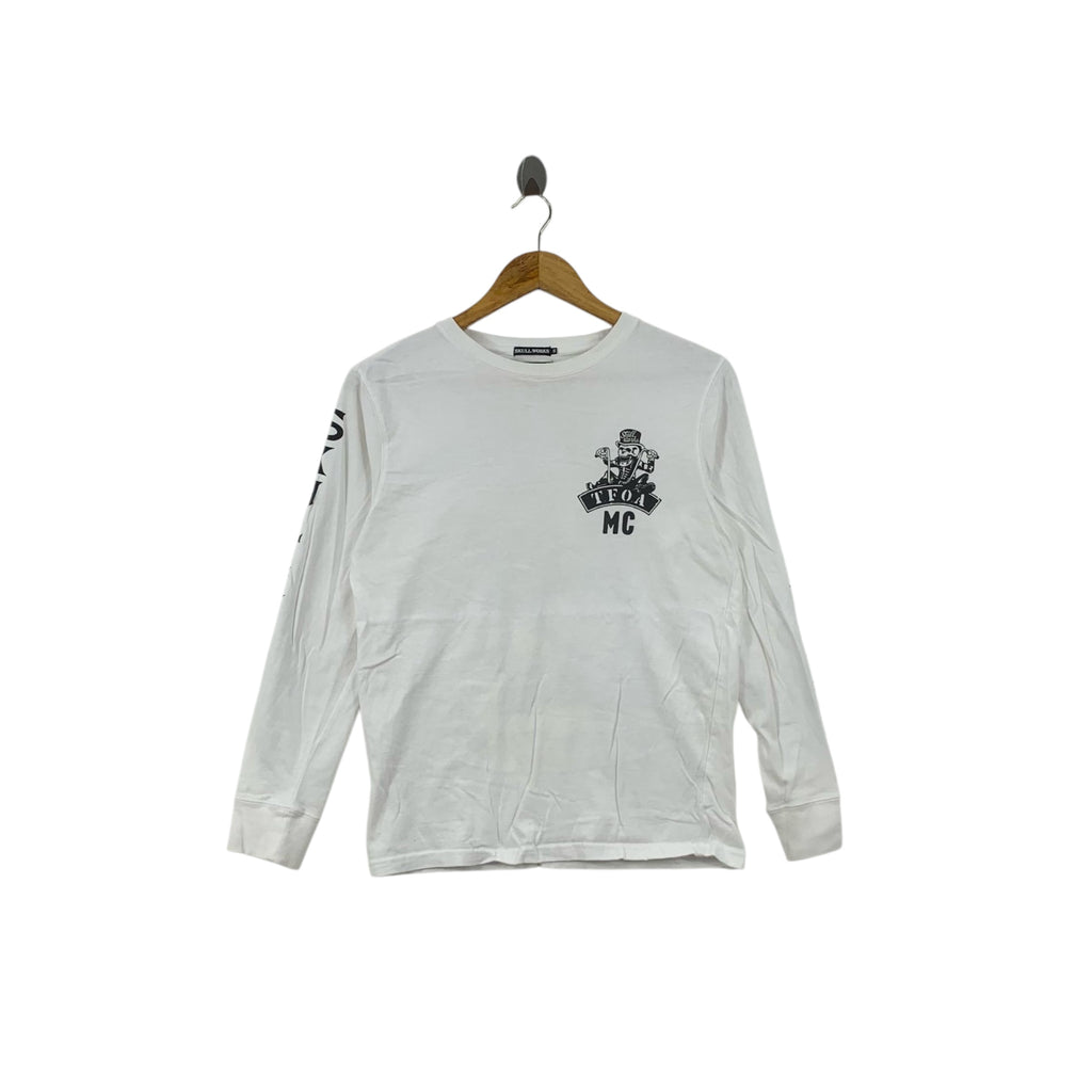 SKULL WORKS MOTORCYCLE Hiroshi Takahashi Bones Tee Shirt Top Crows Worst Long Sleeve