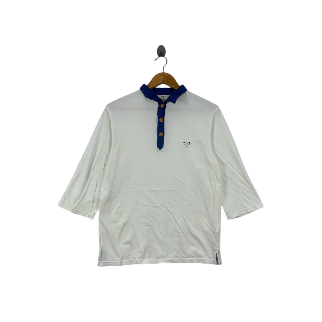 INCERTUS Made In Japan 3 Quarter Sleeve Polo Tee Shirt Top Minimalist Design